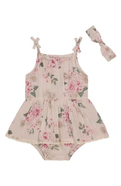 Juicy Couture Floral Sunsuit & Headband Set In Pink