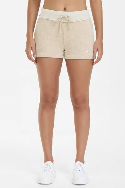 Juicy Couture French Terry Embroidered Shorts In Neutral