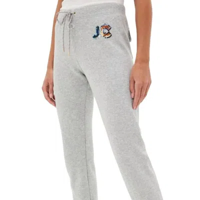 Juicy Couture French Terry Sequin Trim Jogger In Heather Grey