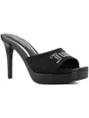 Juicy Couture Gamer Womens Embellished Signature Slide In Black