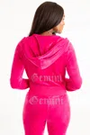 Juicy Couture Gemini Customizable Big Bling Velour Hoodie In Purple