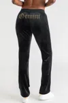 Juicy Couture Gemini Customizable Big Bling Velour Track Pants In Black