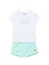 JUICY COUTURE GIRL'S 2-PIECE LOGO TEE & SHORTS SET