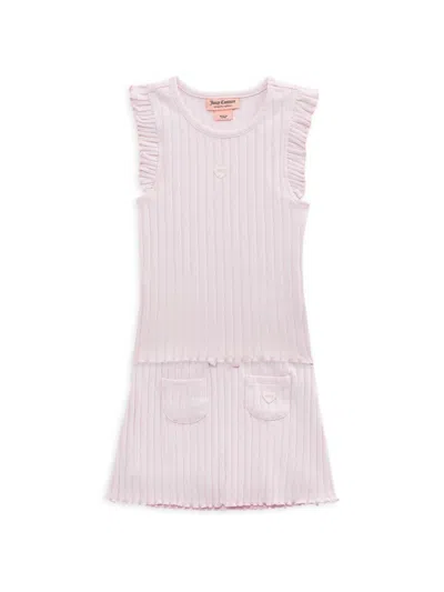 Juicy Couture Kids' Girl's 2-piece Ribbed Knit Top & Shorts Set In Pink