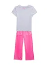 Juicy Couture Girl's 2-piece Top & Pants Set In Grey Pink