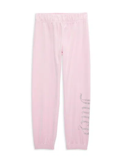 Juicy Couture Kids' Girl's Embellished Logo Joggers In Pink