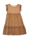 Juicy Couture Girl's Leopard Print Tiered Dress In Brown