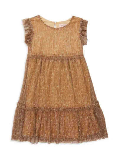 Juicy Couture Kids' Girl's Leopard Print Tiered Dress In Brown