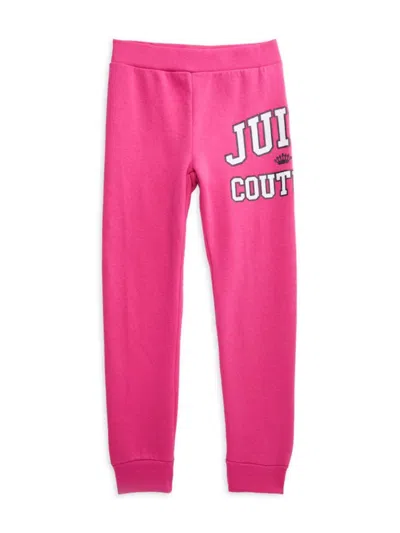 Juicy Couture Kids' Girl's Logo Fleece Joggers In Fuchsia