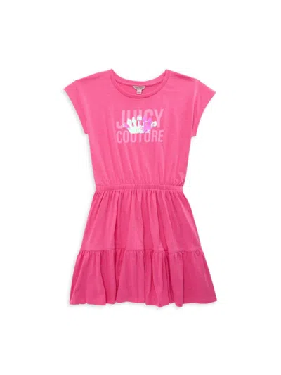 Juicy Couture Kids' Girl's Logo Tiered Dress In Pink