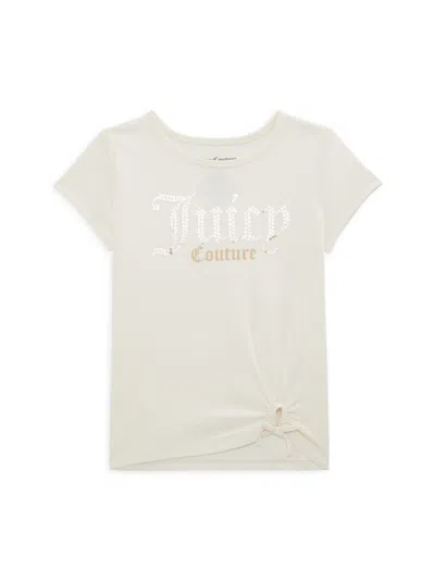 Juicy Couture Kids' Girl's Logo Top In Egret