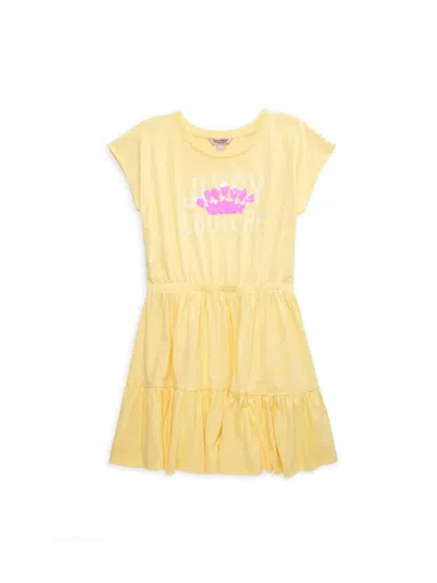 Juicy Couture Kids' Girl's Reversible Sequin Tiered Dress In Pale Banana