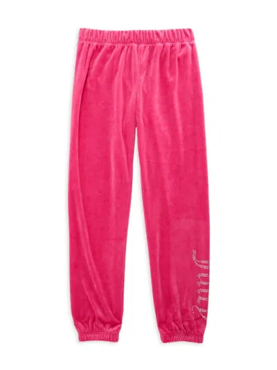 Juicy Couture Kids' Girl's Velour Joggers In Pink