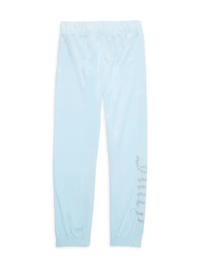 Juicy Couture Kids' Girl's Velour Joggers In Sky Blue