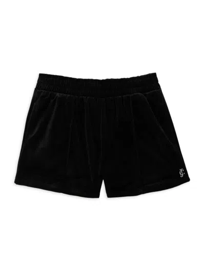 Juicy Couture Kids' Girl's Velour Shorts In Black