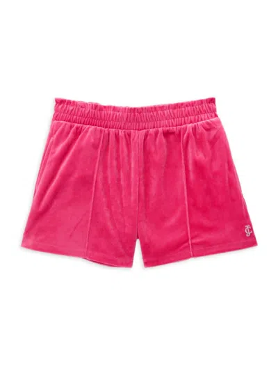 Juicy Couture Kids' Girl's Velour Shorts In Pink