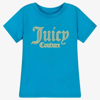 Juicy Couture Kids' Girls Blue Cotton T-shirt