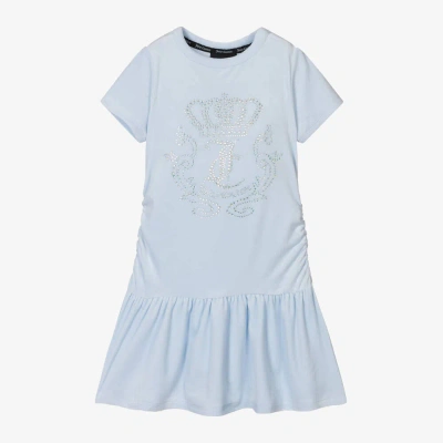 Juicy Couture Kids' Girls Blue Velour Dress