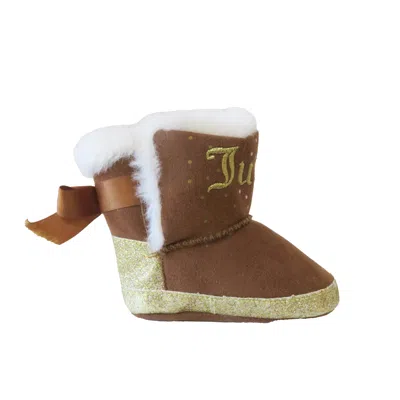 Pre-owned Juicy Couture Kids' Girls Brown Gold Boots