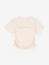 Juicy Couture Beige Ruched Diamanté Short-sleeve Jersey T-shirt 7-16 In Beige