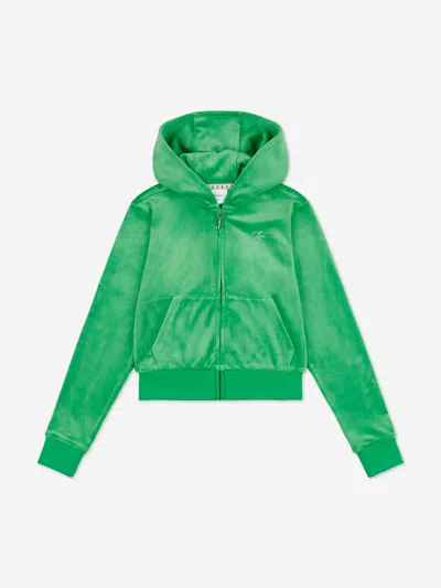 Juicy Couture Kids'  Girls Diamante Logo Zip Up Top In Green