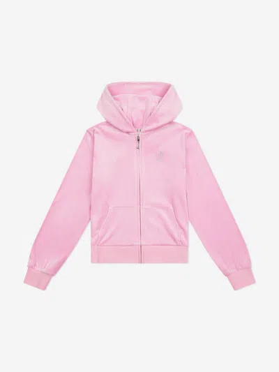 Juicy Couture Kids'  Girls Diamante Logo Zip Up Top In Pink