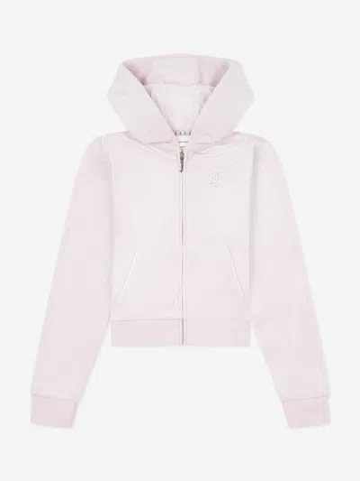 Juicy Couture Kids'  Girls Diamante Logo Zip Up Top In Pink
