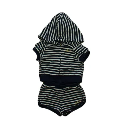 Pre-owned Juicy Couture Kids' Girls Navy White Apparel Sets In Blue