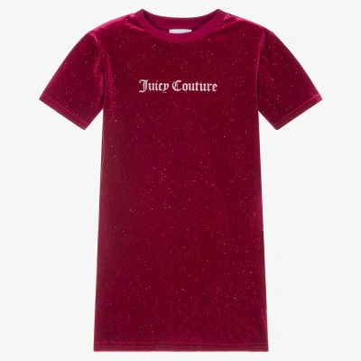 Juicy Couture Kids' Girls Red Logo Velour Dress
