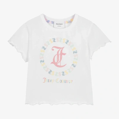 Juicy Couture Kids' Girls White Cotton T-shirt