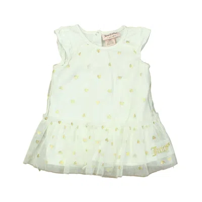 Juicy Couture Kids' Girls White Gold Dress In Green