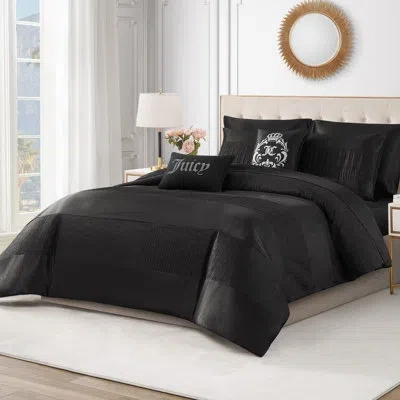 Juicy Couture Glam Night Black Stripe Comforter Set