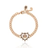 Juicy Couture Gold-tone Chain Bracelet With Crown Heart Charm In Gold