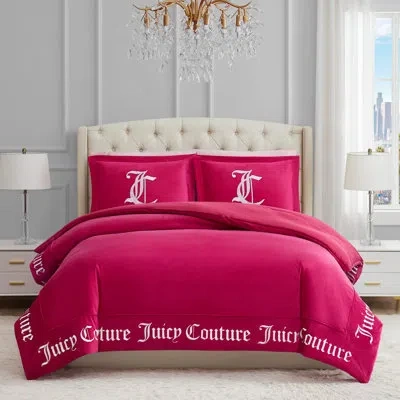 Juicy Couture Gothic Reversible Comforter Set In Pink