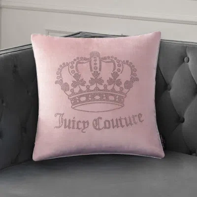 Juicy Couture Gothic Rhinestone Decorative Pillow In Blush