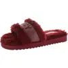 JUICY COUTURE HALO WOMENS RHINESTONE COMFY SLIDE SLIPPERS