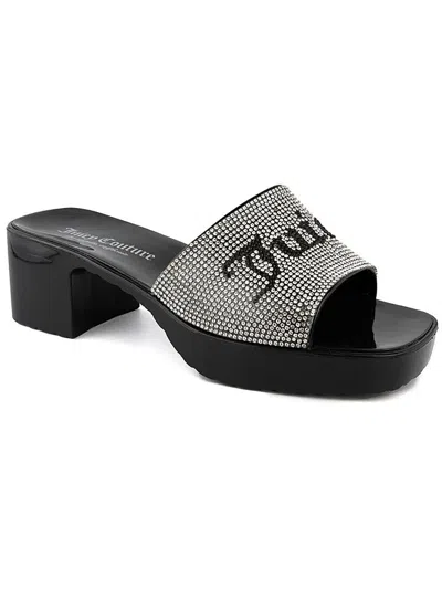 Juicy Couture Harmona Womens Logo Man Made Heels In Black