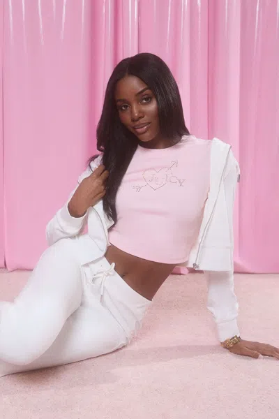 Juicy Couture Heart & Arrow Baby Tee In Pink