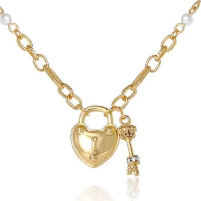 Juicy Couture Heart Locket Charm Necklace, Gold-tone