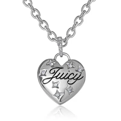 Juicy Couture Silver-tone Heart Pendant Necklace
