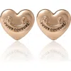 Juicy Couture Heart Stud Earrings With Iconic Logo In Gold