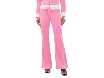 Juicy Couture Heritage Low Rise Snap Pocket Track Pants In Pink