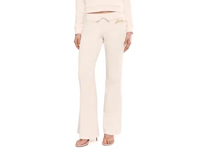 Juicy Couture Heritage Low Rise Track Pants With Contrast Rib In Neutral