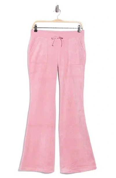 Juicy Couture Heritage Velour Wide Leg Track Pants In Pink