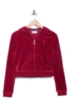Juicy Couture Heritage Velour Zip-up Hoodie In Burgundy
