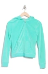 Juicy Couture Heritage Velour Zip-up Track Jacket In Bermudasky