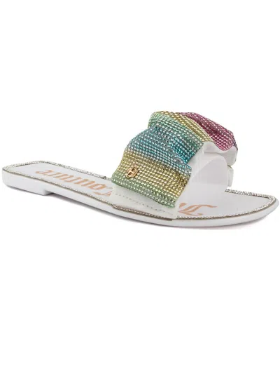Juicy Couture Hollyn Womens Embellished Slip-on Slide Sandals In Multi