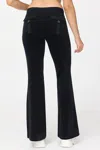 Juicy Couture Hollywood Scottie Snap Pocket Cotton Velour Track Pants In Black