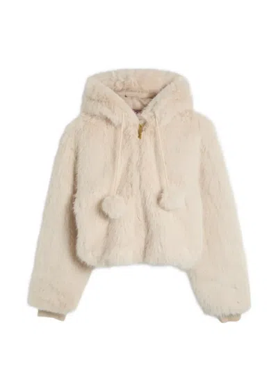 Juicy Couture Hooded Faux-fur Jacket In Neutrals