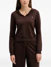 Juicy Couture Hooded Pocket Top In Brown